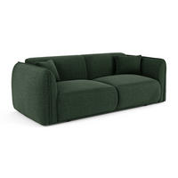 3-SITZER-SOFA LUSH Kettgewebe mit weichem Griff Khaki-Grün 206cm - Dunkelgrün/Olivgrün, Textil (206/72.5/90cm) - Premium Interiors