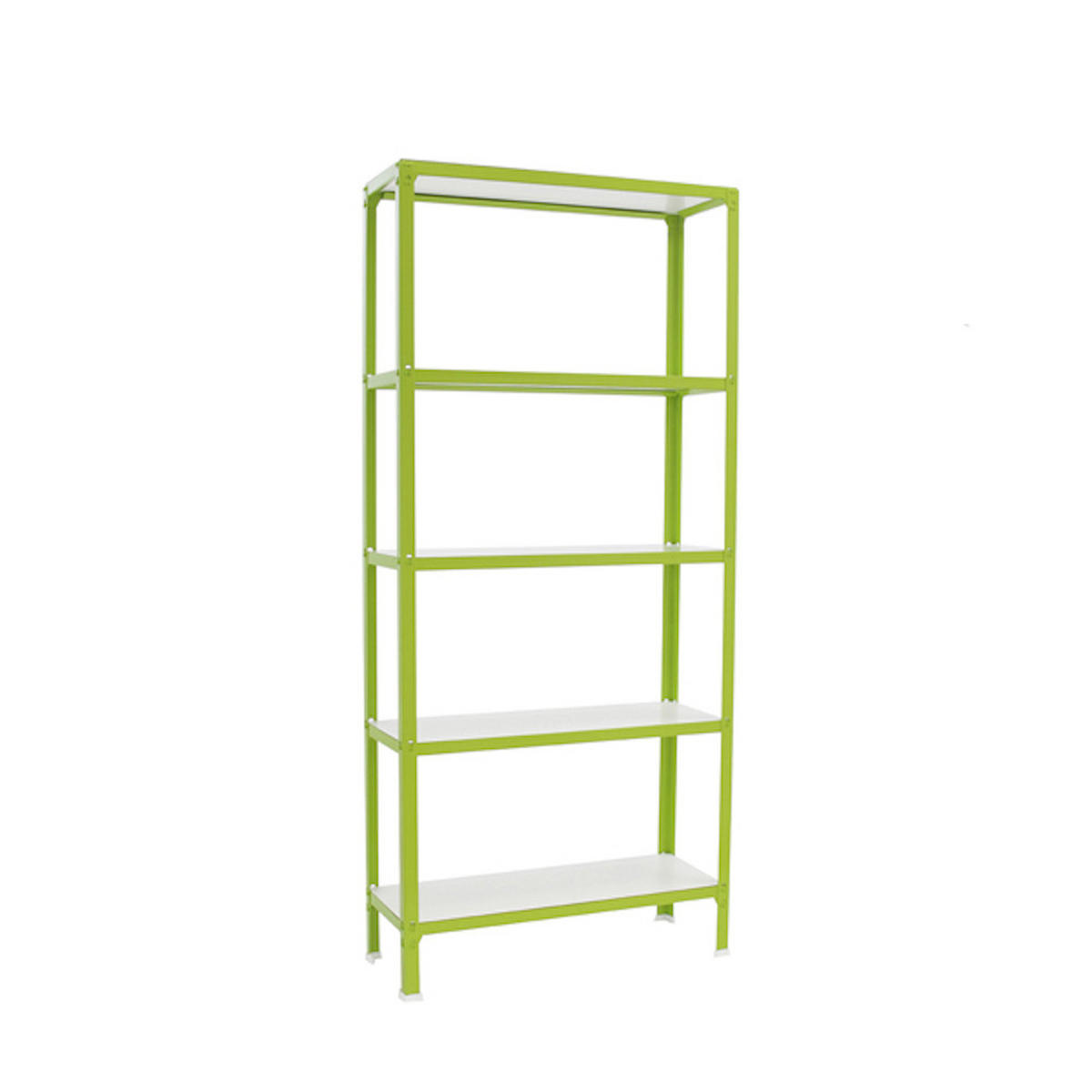 WOHNREGAL Living Koala Wood mit 5 Fachböden HxBxT 180 x 80 x 30 cm Grün/Weiß - Grün, Metall (80/180/30cm) - PROREGAL