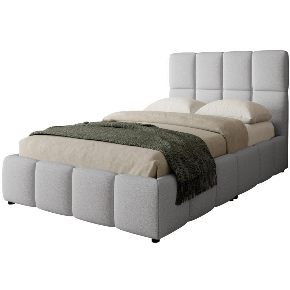 POLSTERBETT Nostro mit Bettkasten 140x200 cm hellgrau - Hellgrau/Schwarz, Textil (140/200cm) - Beautysofa
