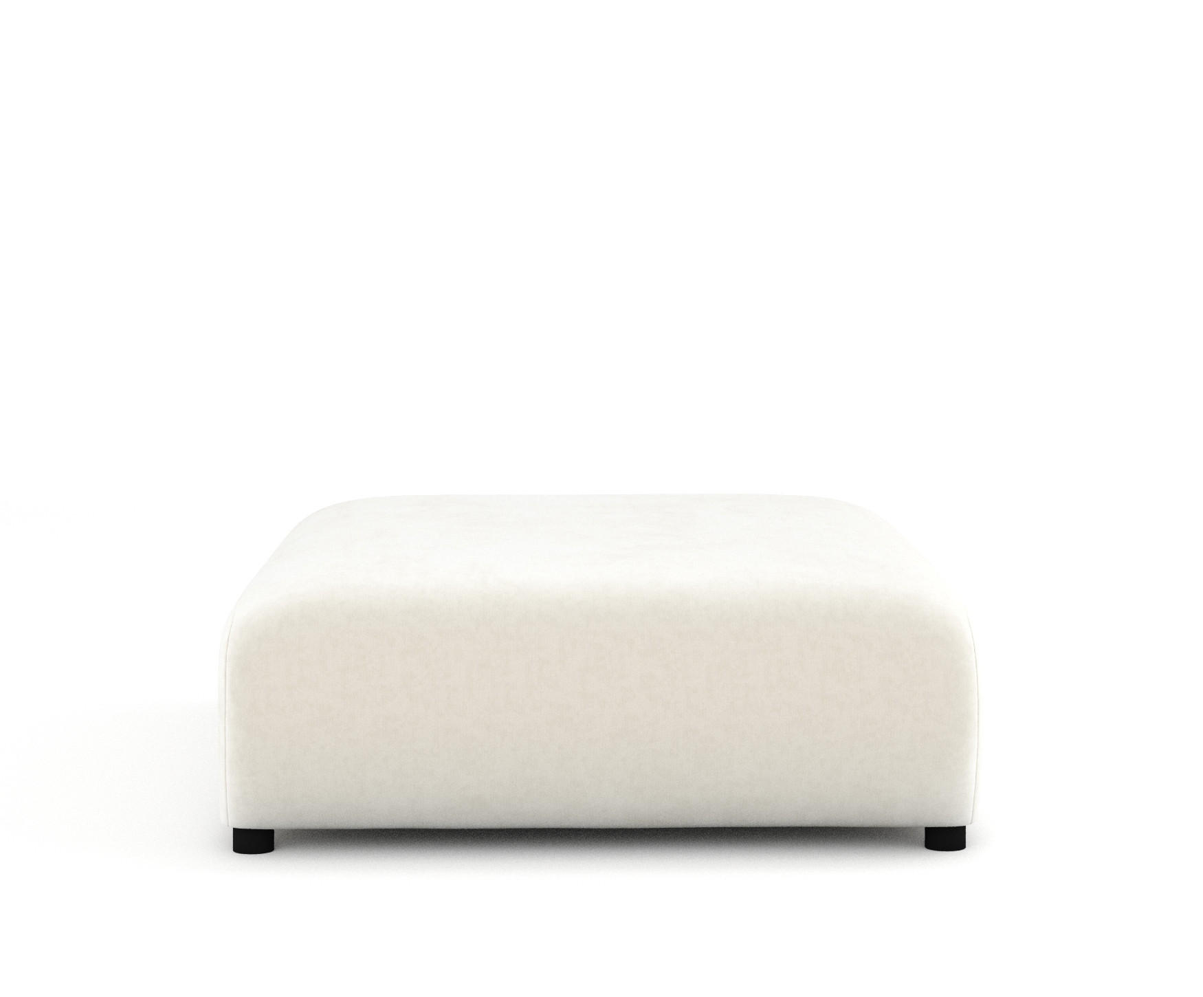 POUF L Zanzibar Creme Samtstoff - Creme/Schwarz, Holz/Holzwerkstoff (110/37/110cm) - Maison de Reve