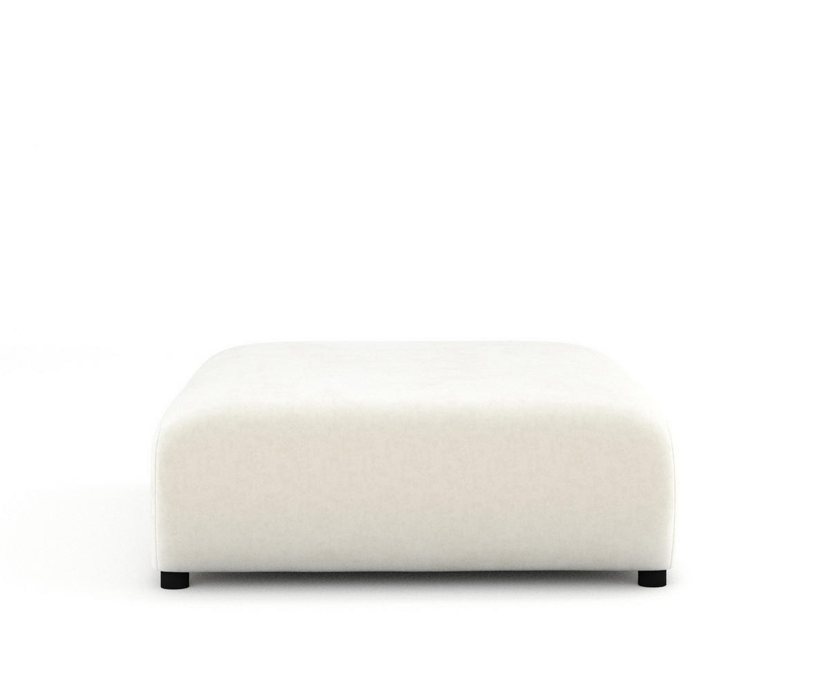 POUF L Zanzibar Creme Samtstoff - Creme/Schwarz, Holz/Holzwerkstoff (110/37/110cm) - Maison de Reve
