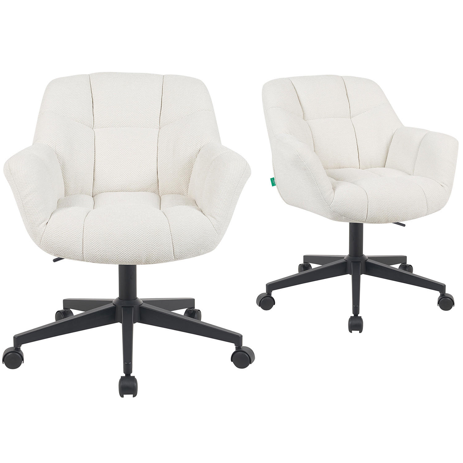 BÜROSTUHL Mika-Nuri - Creme/Schwarz, Textil/Metall (65/78/66cm) - DUBI Möbel
