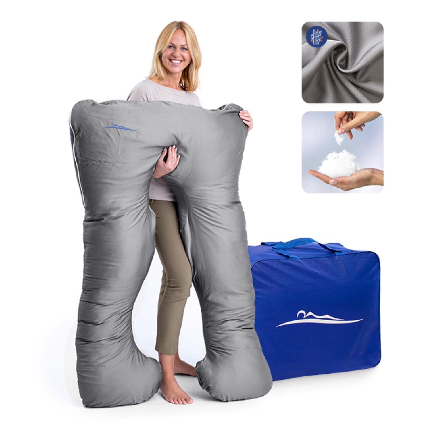 KOMFORTKISSEN - Bambus Grau - Grau, Textil (100/150cm) - KomfortKissen