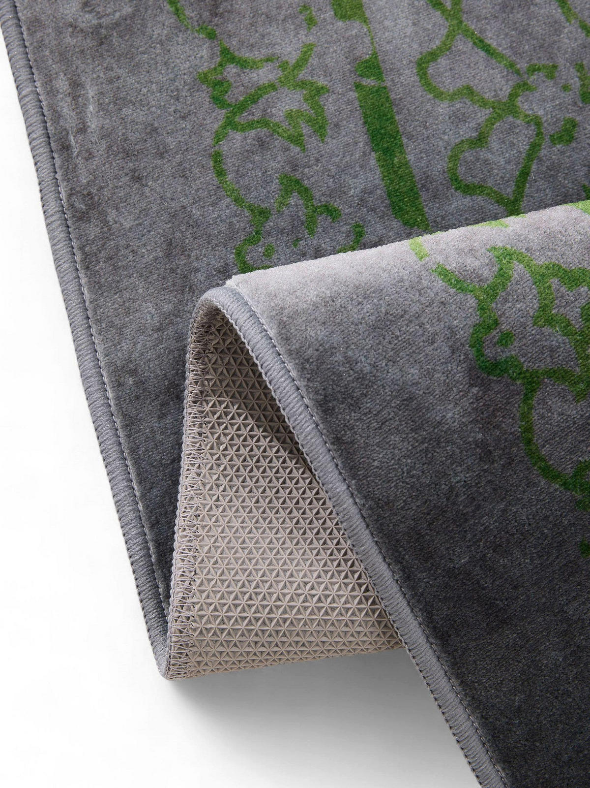 VINTAGE-TEPPICH Miray waschbar 160/230 cm - Grau/Grün, Kunststoff (160/230cm) - benuta Nest