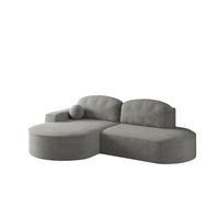 ECKSOFA mit Schlaffunktion und Bettkasten Modena Runden stoff Arena Grau Links - Grau, Holz (179/278cm) - Kaiser Möbel