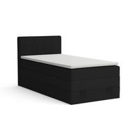 BOXBETT ORO 90/200 in Velours/Cord Schwarz - Schwarz, Holz/Holzwerkstoff (90/200cm) - Deine Möbel 24