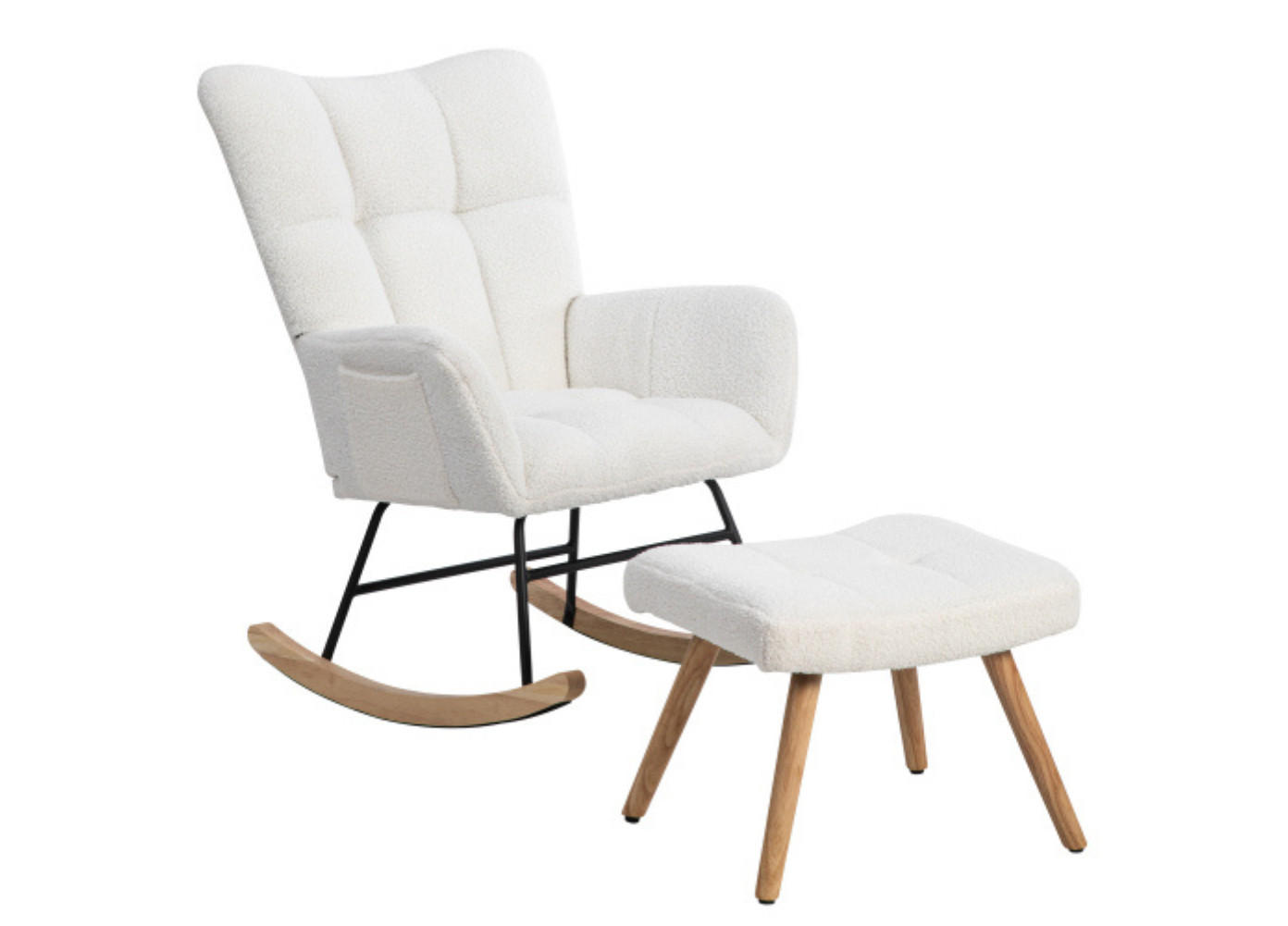 SCHAUKELSTUHL White - Weiß, Textil (69.22/33.02/69.22cm) - Urban Meuble