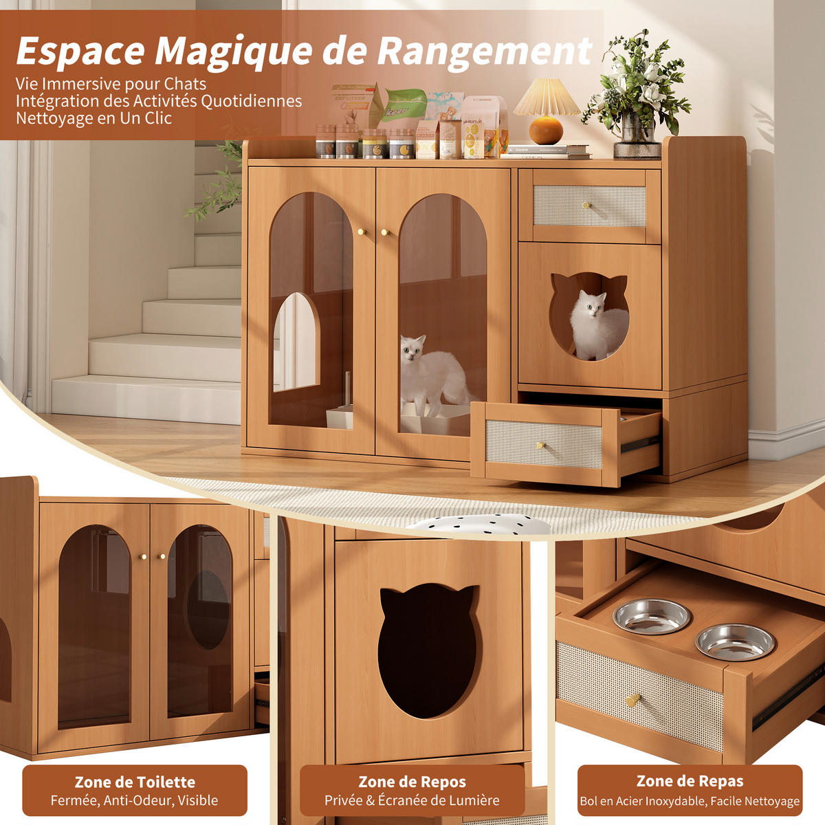 SCHRANK, Stauraum, Modern, Holzoptik, Weiß - Walnussfarben, Holz (45/83/120cm) - FLIEKS