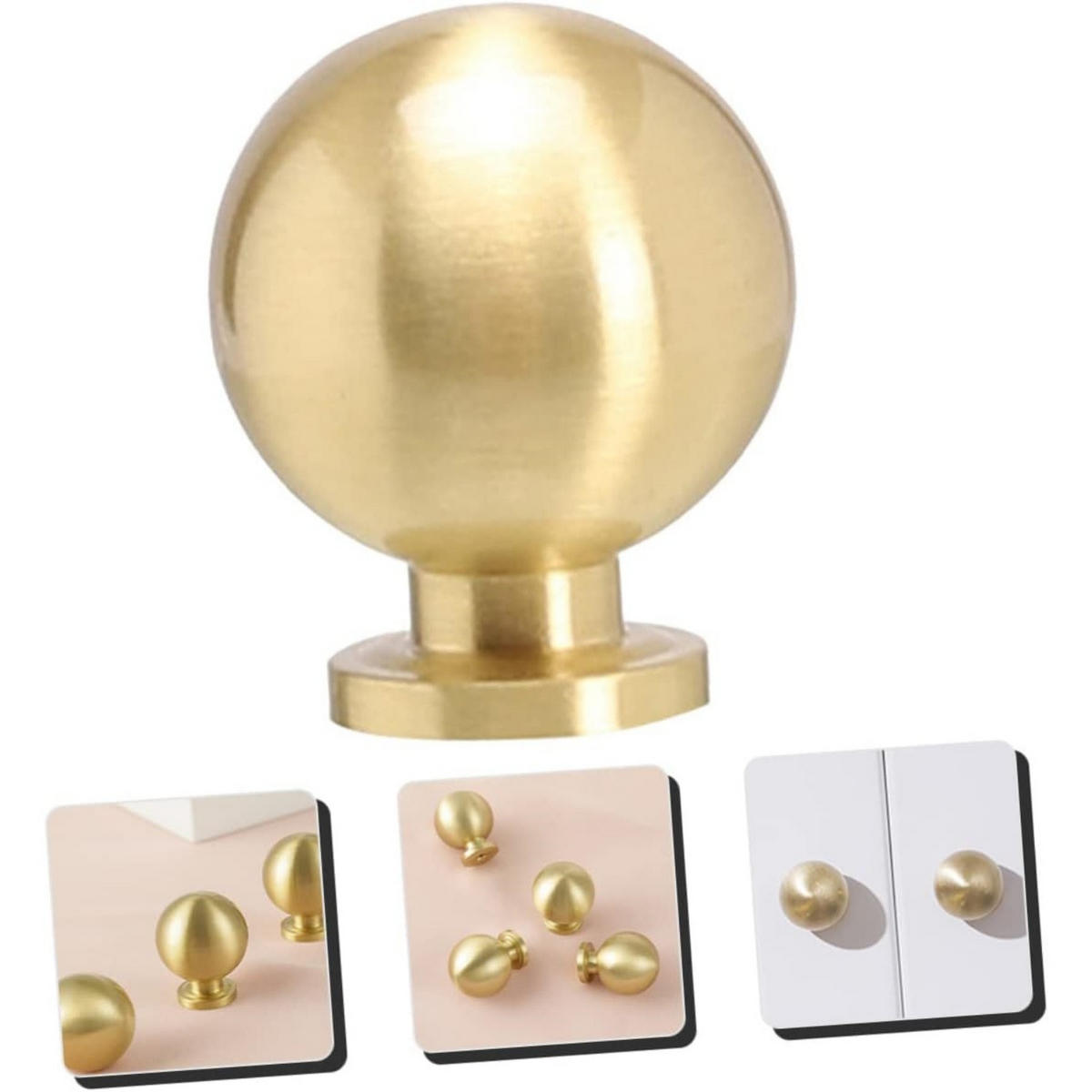MÖBELGRIFF Gold 4er-Set Holz - Orange, Metall (2.5/3/2.5cm)
