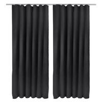 VORHANG Amelie BK mit Kräuselband 140x245cm Schwarz (2tlg) - Schwarz, Textil (140/245/1cm) - Beautissu 