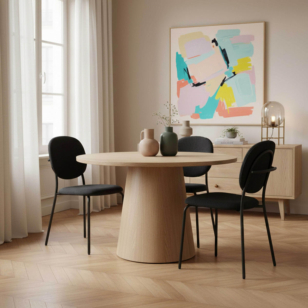 STÜHLE 2-tlg., Schwarz - Schwarz, Textil (46/86/62cm) - Oviala