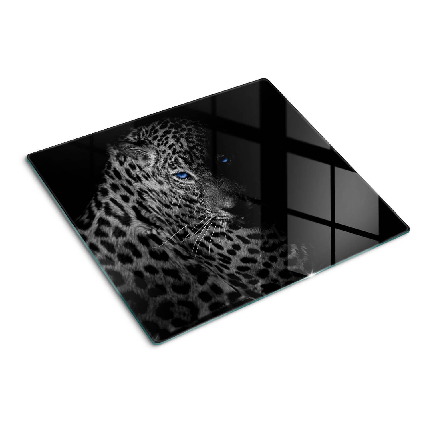GLASPLATTE 60x52 cm Leopard - Beige/Weiß, Glas (60/0.4/52cm) - TULUP