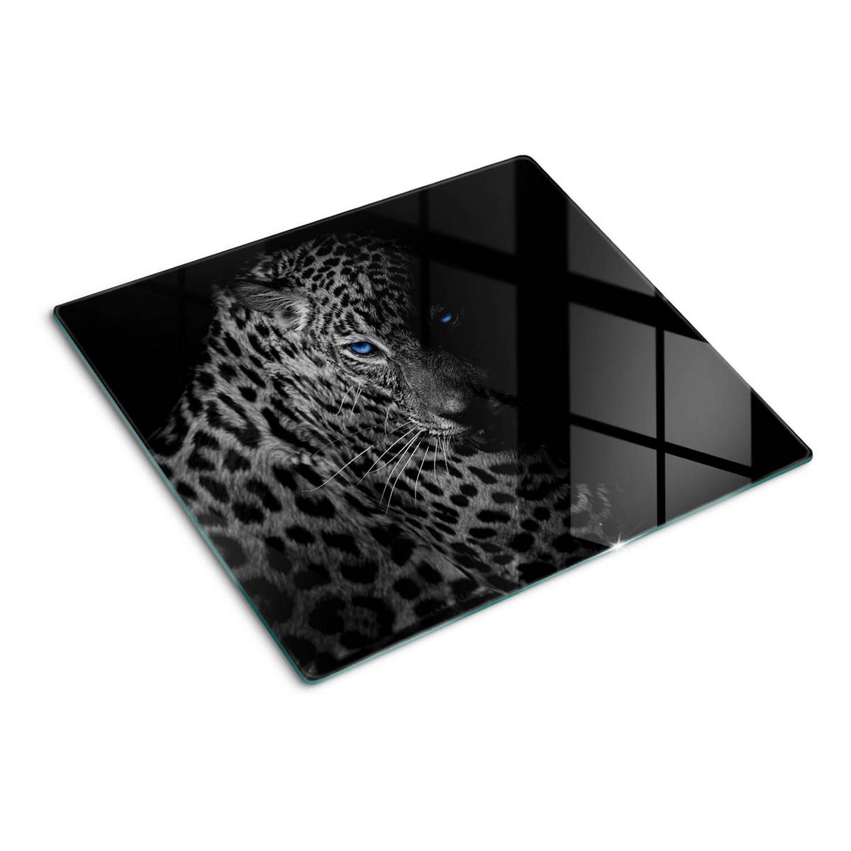 GLASPLATTE 60x52 cm Leopard - Beige/Weiß, Glas (60/0.4/52cm) - TULUP