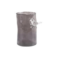 VASE Bird On Branch 9/9/15 cm - Grau, Glas (9.5/15cm) - Present Time