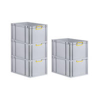 EUROBOX 5x Nextgen Color 32x40x60cm 65 Liter Griffe Gelb Geschlossen - Gelb, Kunststoff (40/32/60cm) - PROREGAL
