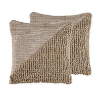 DEKOKISSEN 2er-Set Beige 45/45 cm Aslanapa - Beige, Textil (45/45cm) - Beliani