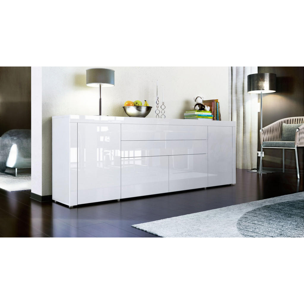 Thumbnail - Vladon Sideboard, Weiß Hochglanz, Holzwerkstoff, 200x72x35 cm, Wohnzimmer, Kommoden & Sideboards, Sideboards