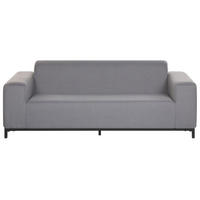 GARTENSOFA 3-Sitzer grau/schwarzes Gestell Rovigo - Schwarz/Grau, Textil (186/68/84cm) - Beliani