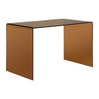 SCHREIBTISCH – getöntes Sicherheitsglas – Braun – ELSTRON - Transparent/Cognac, Glas (70/120/75cm) - Vente-Unique