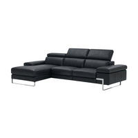 ECKSOFA Lete Echtleder Schwarz - Schwarz, Leder/Metall (232/160cm)