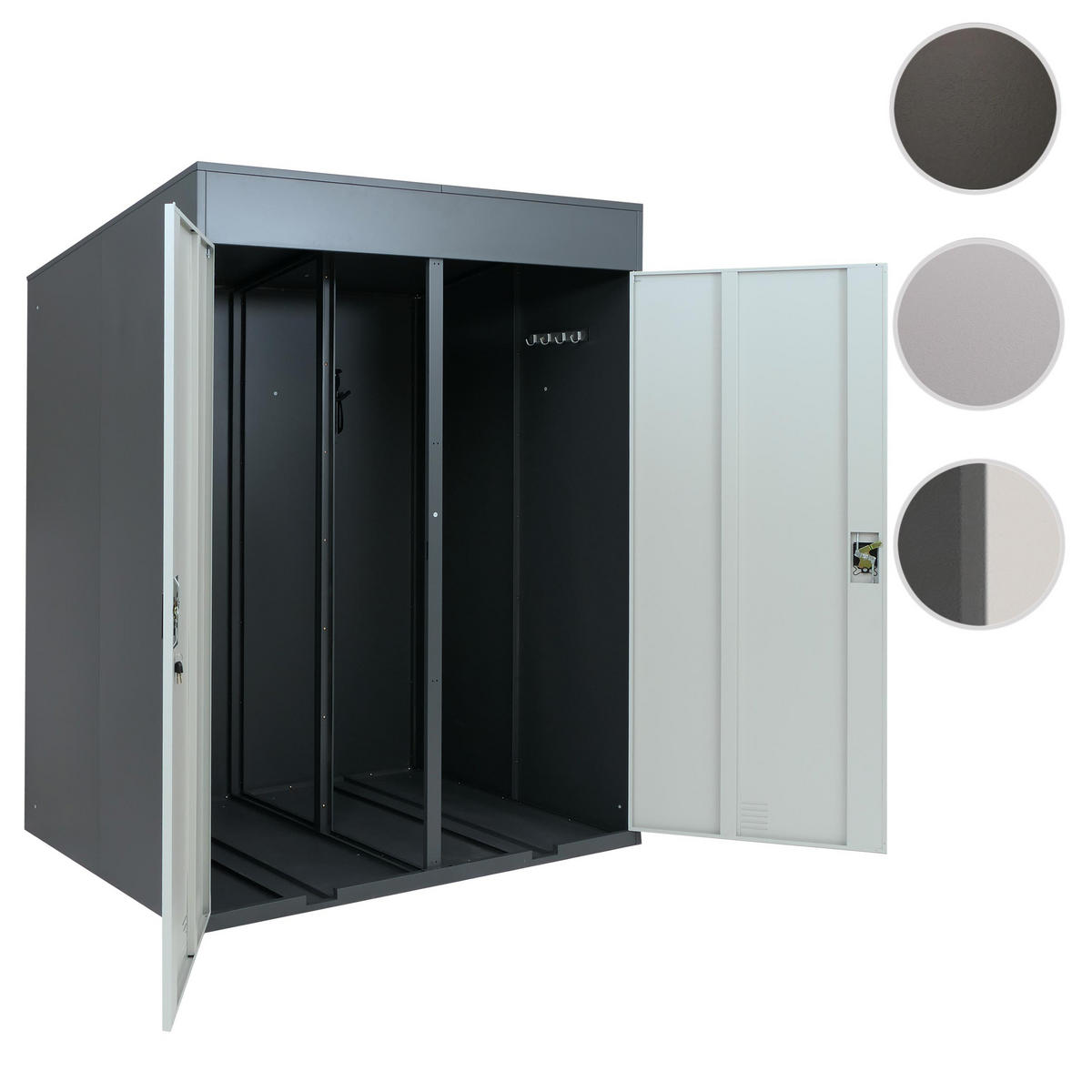 FAHRRADGARAGE H66B rechteckig Anthrazit - Anthrazit, Metall (158/213/125cm) - MCW