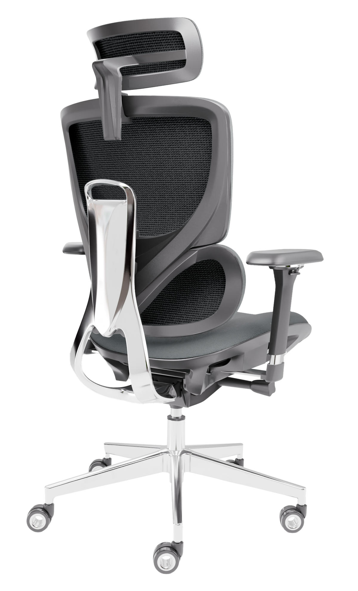 BÜROSTUHL MasterSeat Anthrazit - Anthrazit/Silberfarben, Kunststoff/Textil (70/135/70cm) - Clouvou