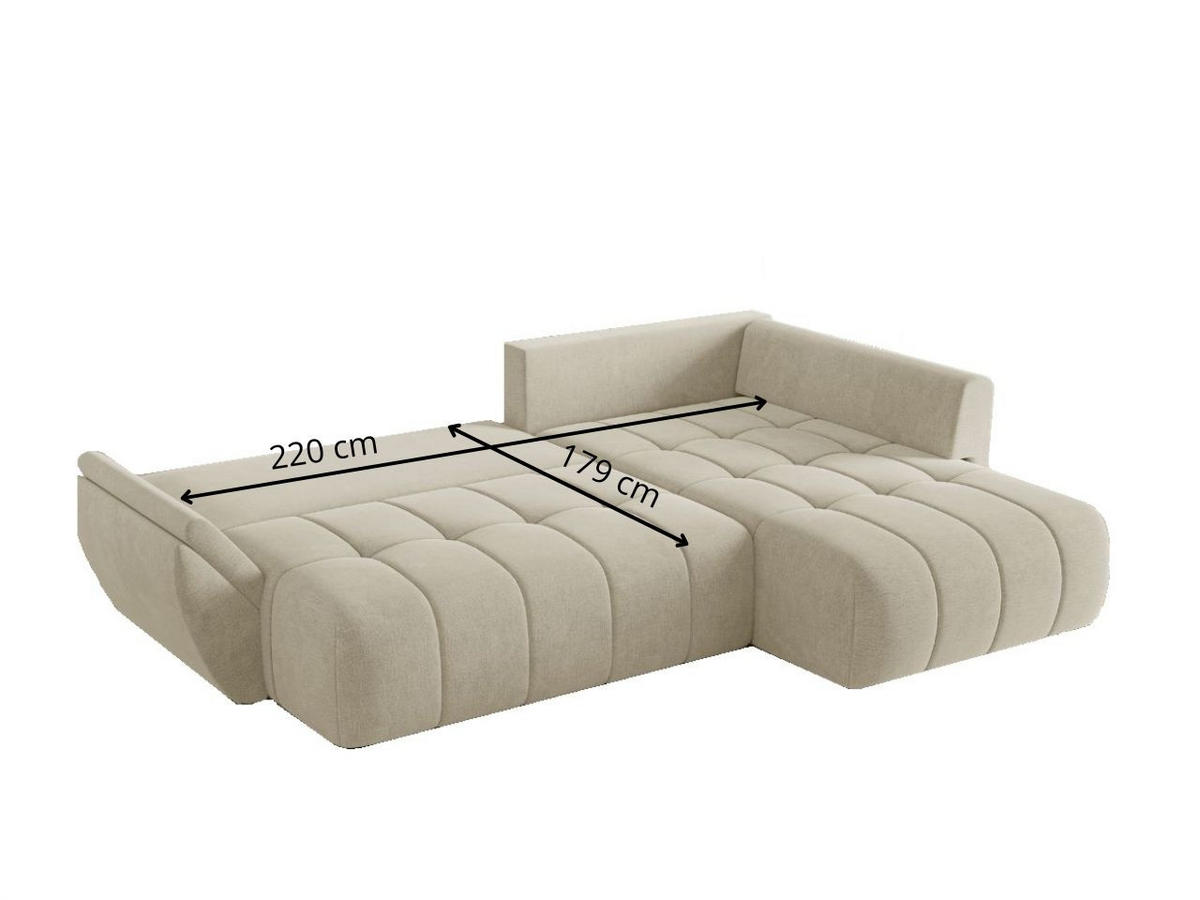ECKSOFA Genoa Beige - Beige, Holz/Textil (266/190cm) - Graingold