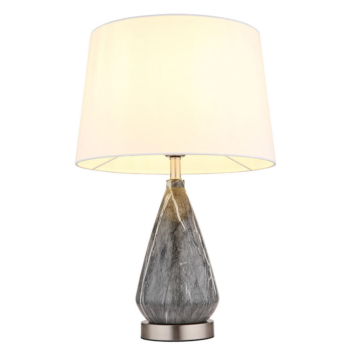 LED TISCHLEUCHTE Marmoroptik Weiß Textil - Weiß, Metall (35/35/54cm) - Globo Lighting