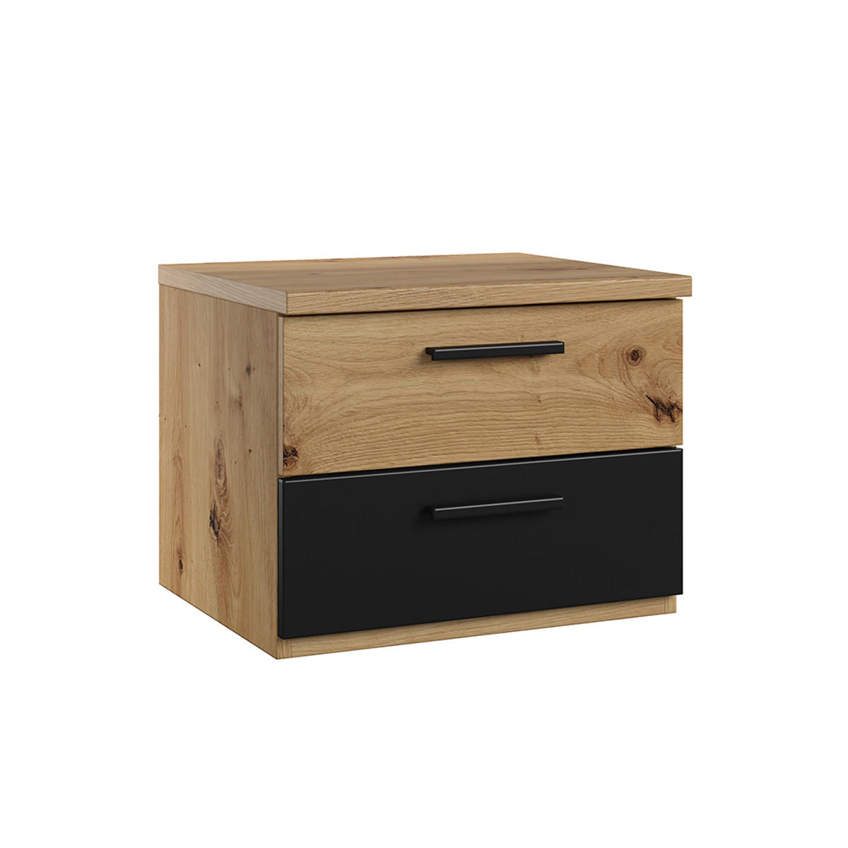 NOČNÍ STOLEK Alec Dřevo a černá - černá, kompozitní dřevo (46.3/36.5/40cm) - Petits-meubles