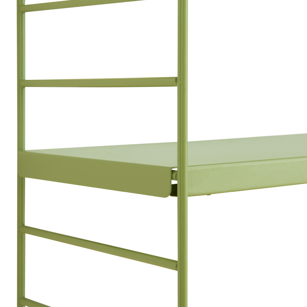 SADA NÁSTĚNNÝCH POLIČEK 3 KS Strängnäs - olivově zelená, kov (60/50/15cm) - [en.casa]