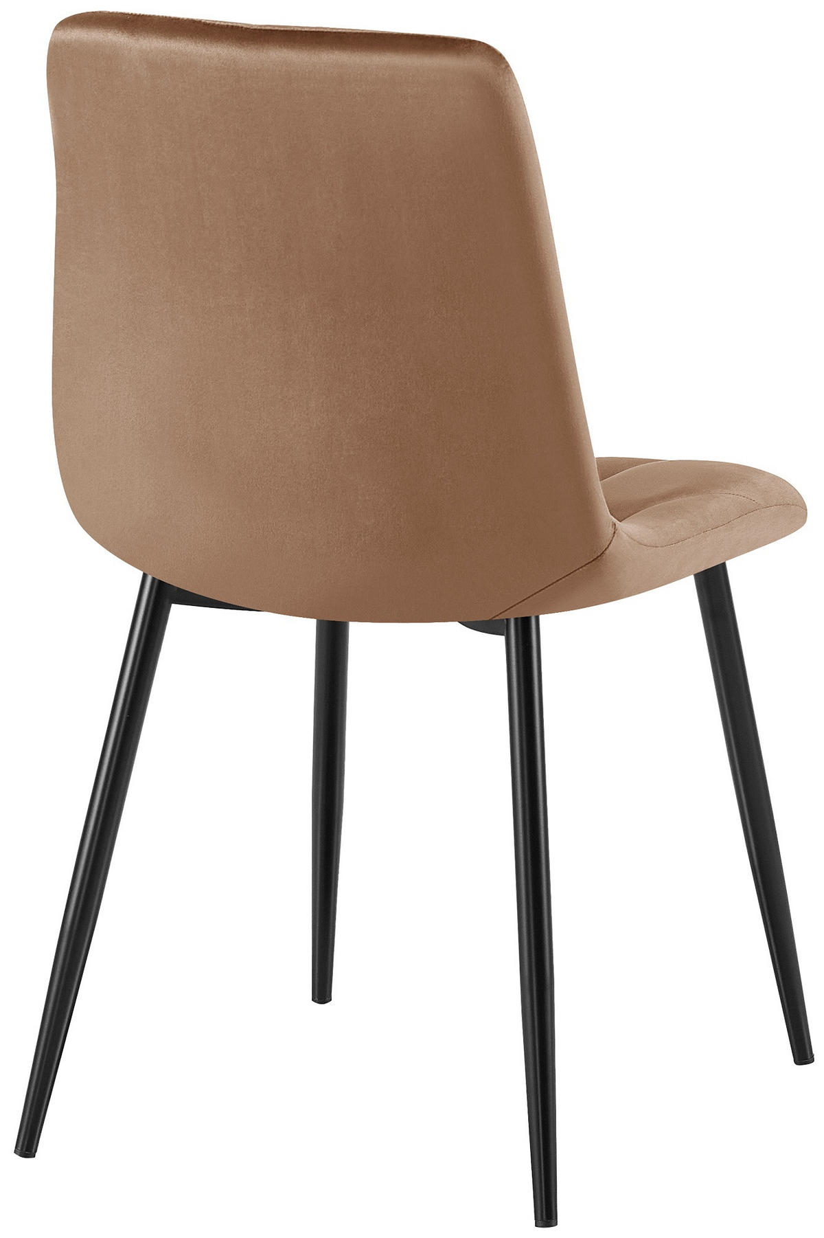 STUHL 2er Set Samt Braun - Schwarz/Braun, Textil/Metall (45/85/55cm) - CLP