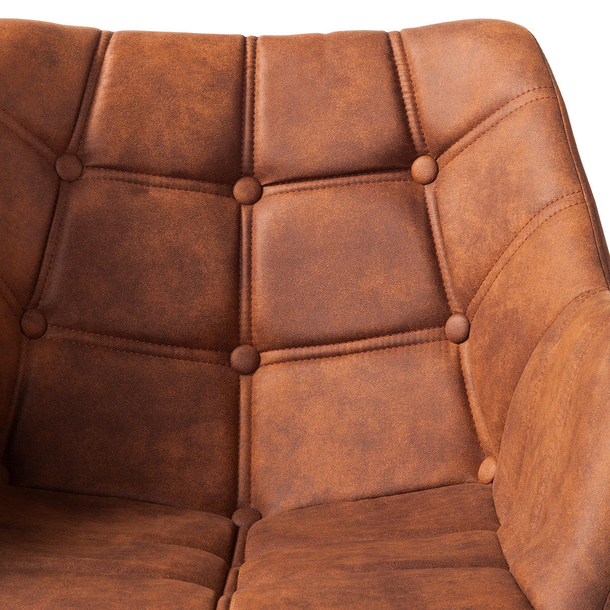 ARMLEHNENSTUHL - Eiche massiv - Cognac, Textil (61/83/60cm) - home24