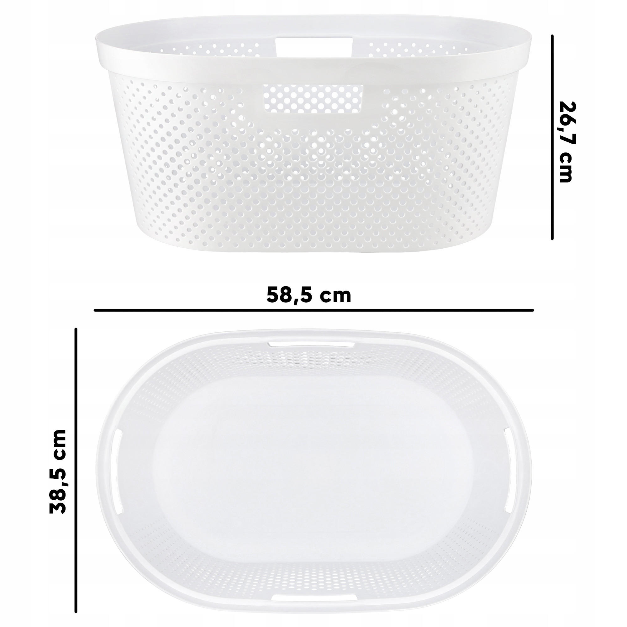 WÄSCHEKORB Curver Wäschesammler, 40L, Weiß - Weiß, Kunststoff (60/39cm) - KADAX