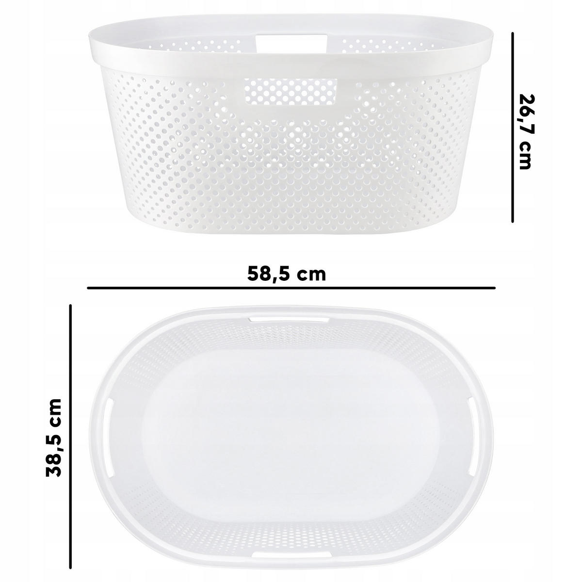 WÄSCHEKORB Curver Wäschesammler, 40L, Weiß - Weiß, Kunststoff (60/39cm) - KADAX