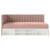 JUGENDBETT Ventrio Hellrosa Easy-Clean-Samtbezug 90x200 cm - Hellrosa, Holz/Textil (90/200cm) - Selsey