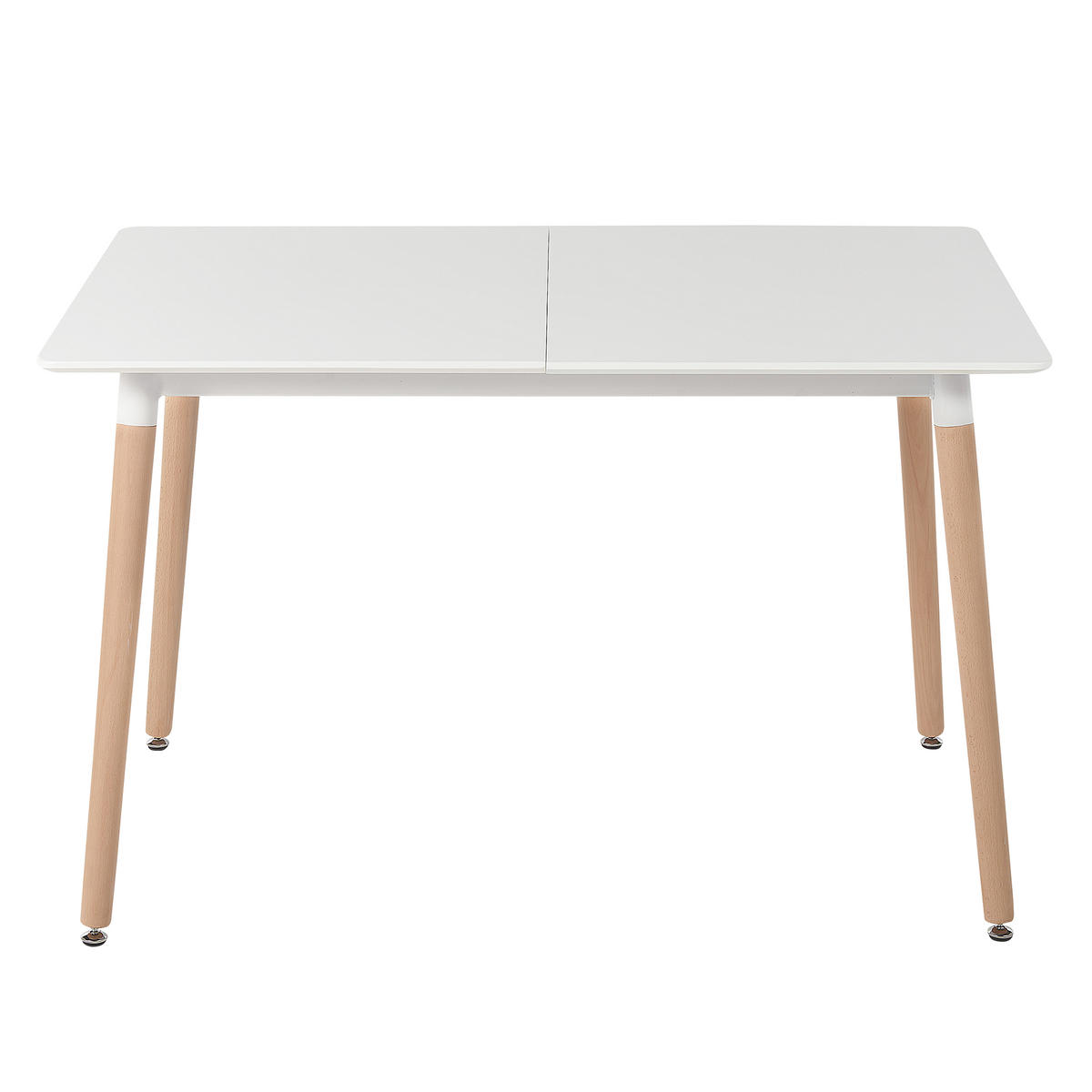 ESSTISCH 120-150/80/75 cm Weiß, Hellbraun Rechteckig Mirabel - Weiß, Holzwerkstoff (150/80/75cm) - Beliani