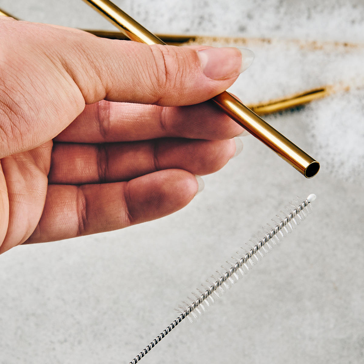 TRINKHALME (5-teilig) Manhattan Lounge - Goldfarben, Metall (7/0.7cm) - Butlers