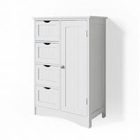 BADSCHRANK Bianco Weiß 55 x 81 cm - Weiß, Holzwerkstoff (55/81/30cm) - Vicco