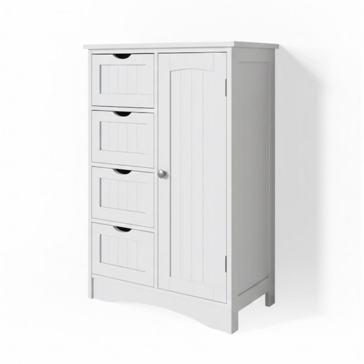 BADSCHRANK Bianco Weiß 55 x 81 cm - Weiß, Holzwerkstoff (55/81/30cm) - Vicco