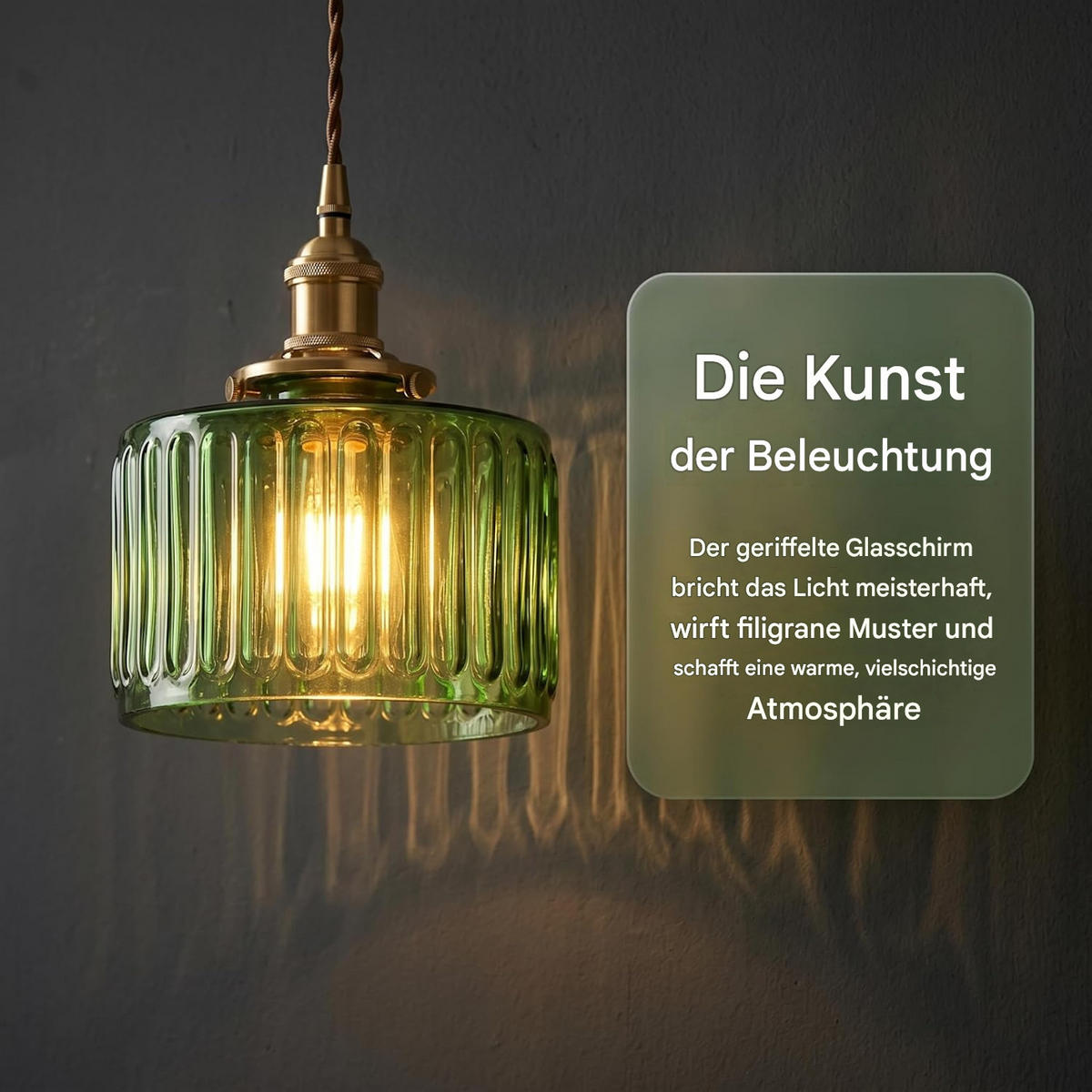 PENDELLEUCHTE Glas & Vintage, E27 Energieklasse E - Smaragdgrün, Glas (18/19/18cm) - Authentics