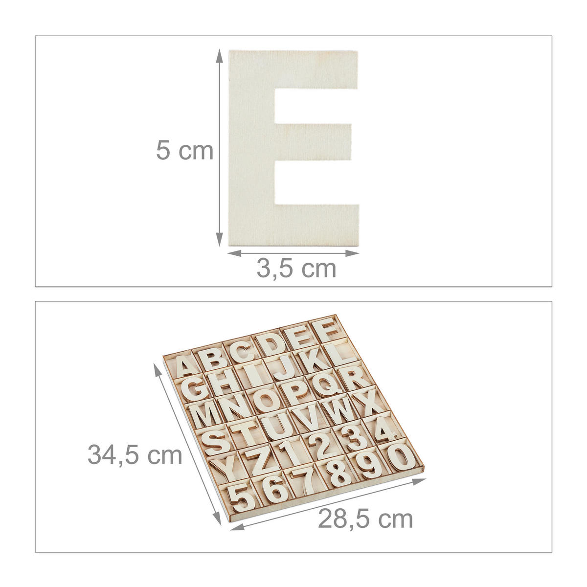 144-TLG.HOLZBUCHSTABEN-SET - Beige, Holz (28.5/34.5cm) - Relaxdays