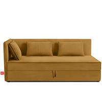 JUGENDBETT ROTI Einzelbett mit Bettkasten, 90x200cm, Bett mit Bonellmatratze, mit Rückenlehne - Gelb/Schwarz, Holz/Holzwerkstoff (92/200cm) - KONSIMO®