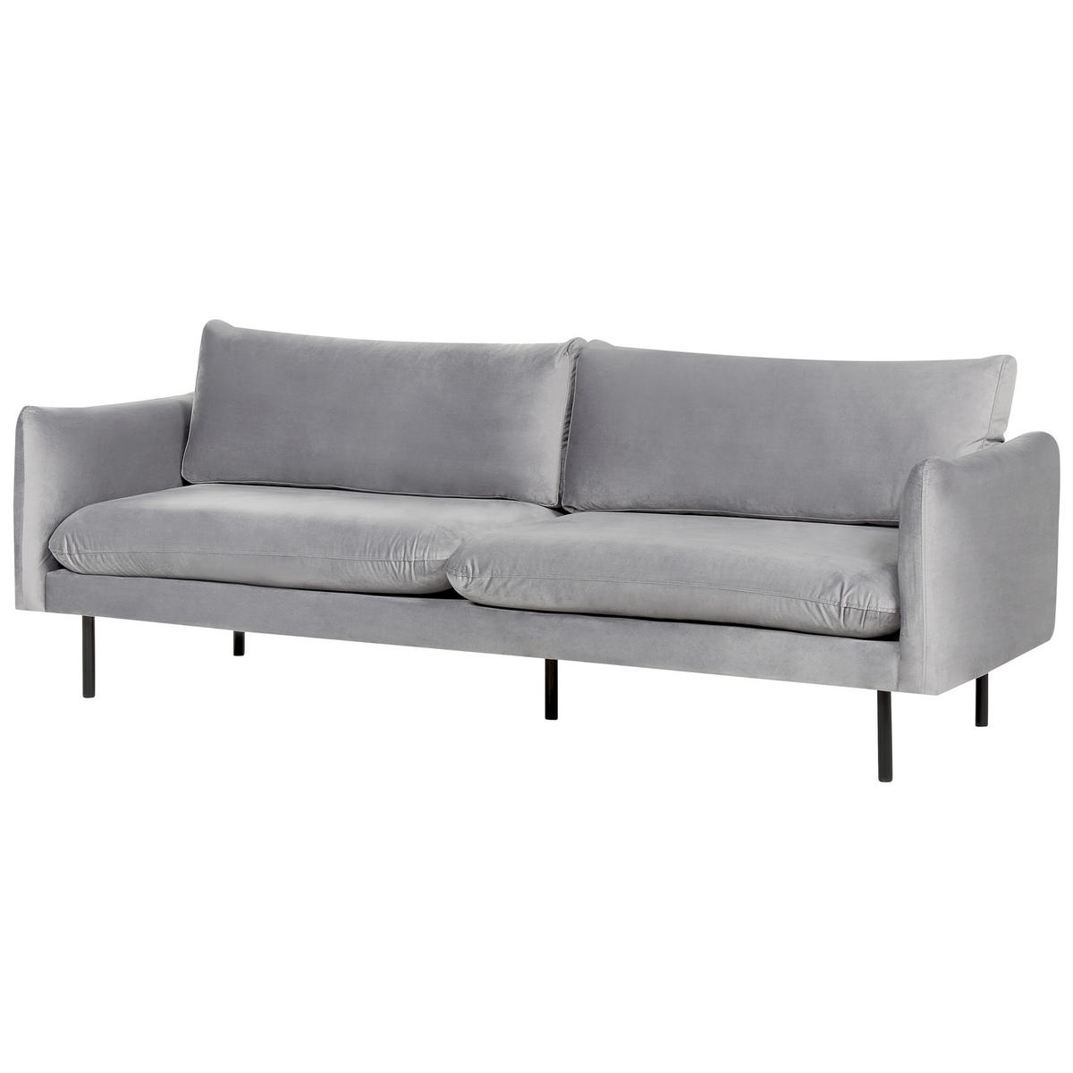 SADA POHOVEK 4-místná Sametová látka Šedá Vinterbro - černá/tmavě šedá, textil (220/85/85cm) - Beliani