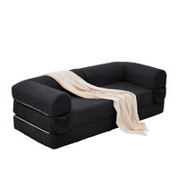 SCHLAFSOFA DE-35181 2-in-1 umwandelbar Schwarz - Schwarz, Textil (78/65/190cm) - ComfortXL