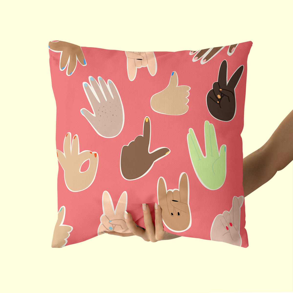 KISSENBEZUG dekorativ good vibes 50x50 cm (2er pack) mehrfarbig - Multicolor, Textil (50/50cm) - Happy Friday