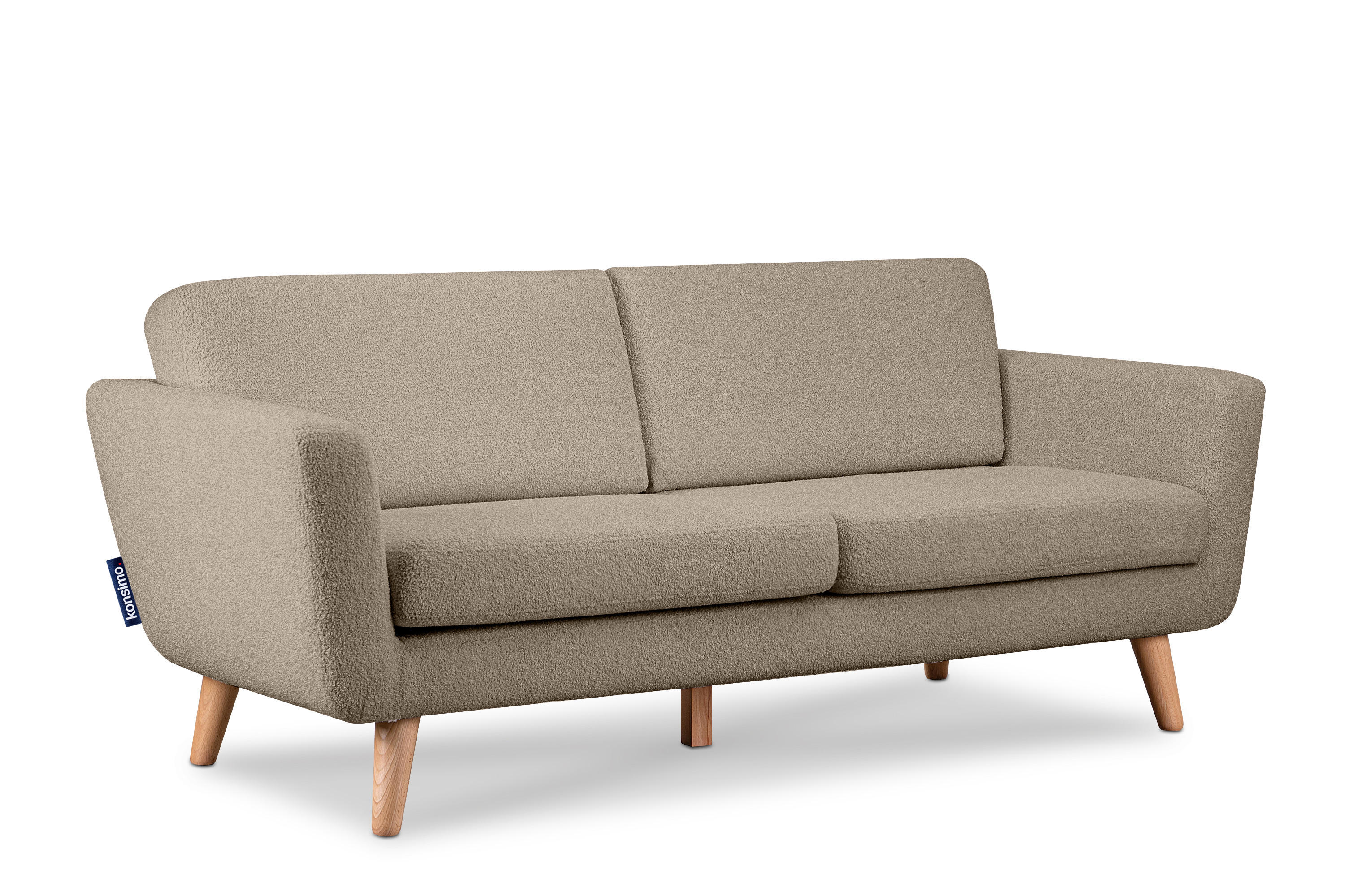 3-SITZER-SOFA TAGIO mit Armlehnen, Braun - Braun, Buchenholz/Textil (88/80/190cm) - KONSIMO®