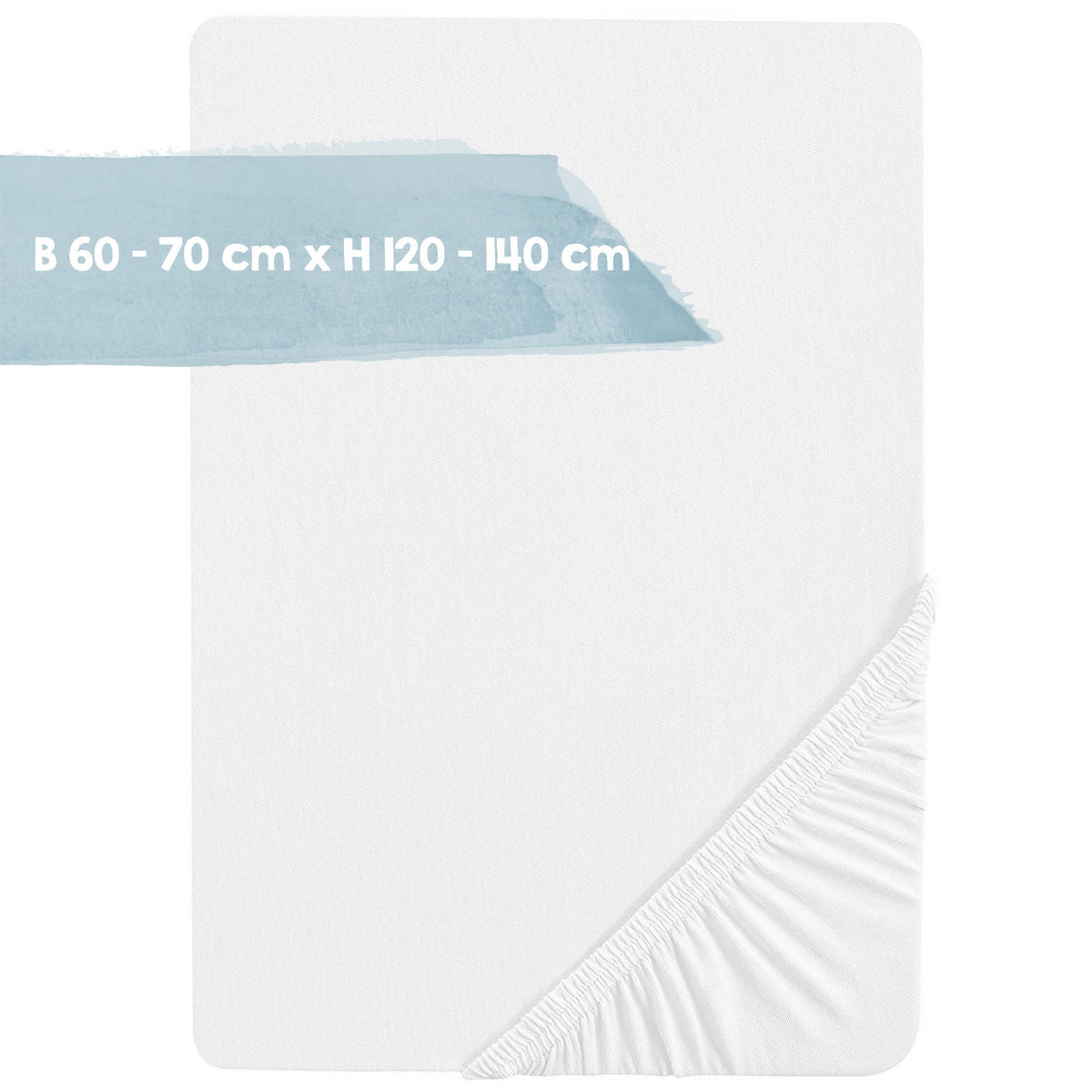 SPANNBETTLAKEN 60x120 - 70x140 cm - Weiß, Textil (70/140cm) - Roba
