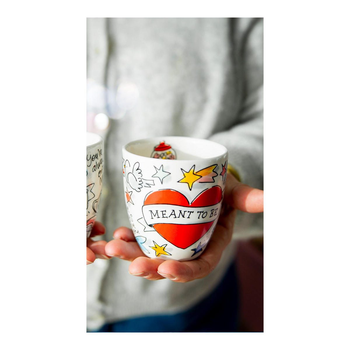 MINI-BECHER OHNE OHR Füreinander bestimmt in Bunt - 200 ml - Multicolor, Keramik (0.2L) - Blond Amsterdam