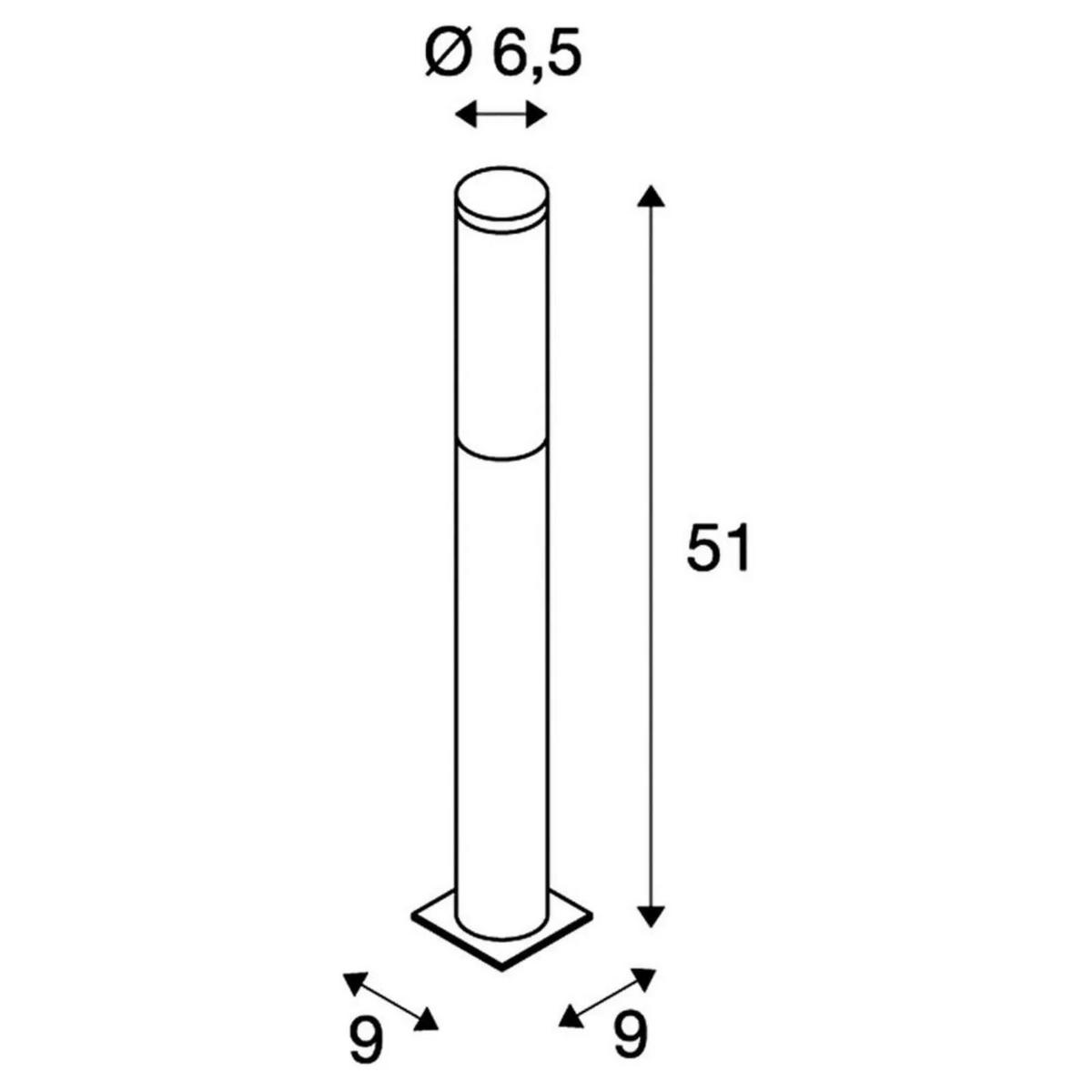 WEGELEUCHTE Big Nails Edelstahl - Edelstahlfarben, Metall (3.25/3.25/51cm) - SLV