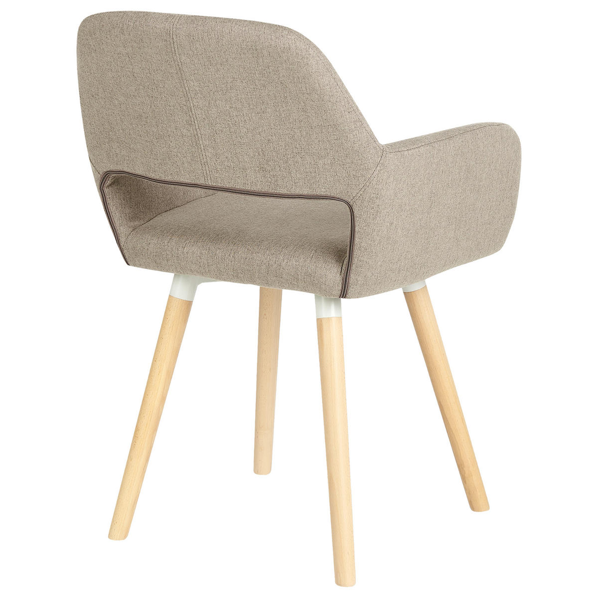 STUHL 2er-Set Polsterbezug Braun Chicago - Braun, Holz/Textil (56/81/56cm) - Beliani